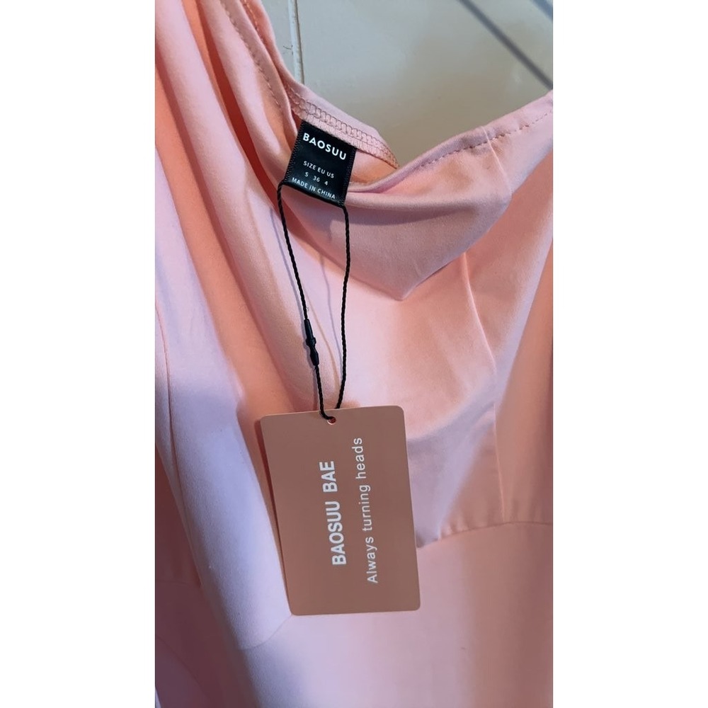 BAOSUU One-Shoulder Ruffle Pink Dress - Picture 2 of 3